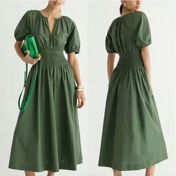 J. Crew Dresses & Skirts - J. Crew Provence Smocked Poplin Midi Dress - Medium